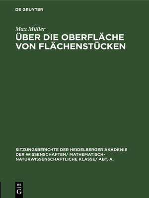 cover image of Über die Oberfläche von Flächenstücken